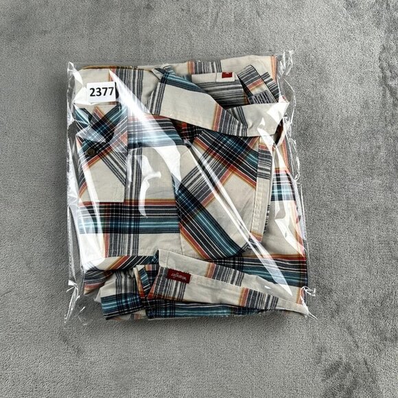 Wrangler Shirt Mens 3XL Blue Red Striped Long Sleeve Western Cowboy Rancher - Picture 10 of 10